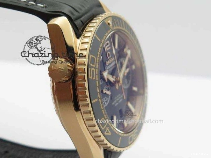 0326 Breathable Seamaster Professional Chrono RG Black Ceramic Black Dial On Black Gummy Strap A 8214